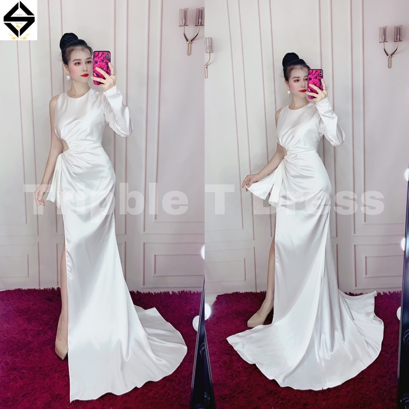 Đầm maxi body tay dài khoét eo siêu xinh TRIPBLE T DRESS - size S/M/L - MS203Y