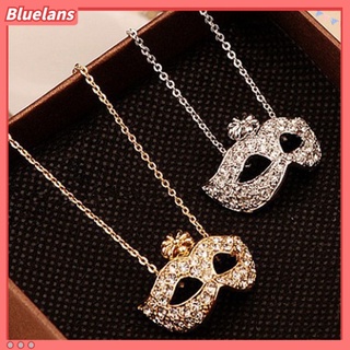 Dây chuyền dài thiết kế hình mặt nạ đính đá lấp lánh phong cách cổ điển sang trọng dành cho nữ