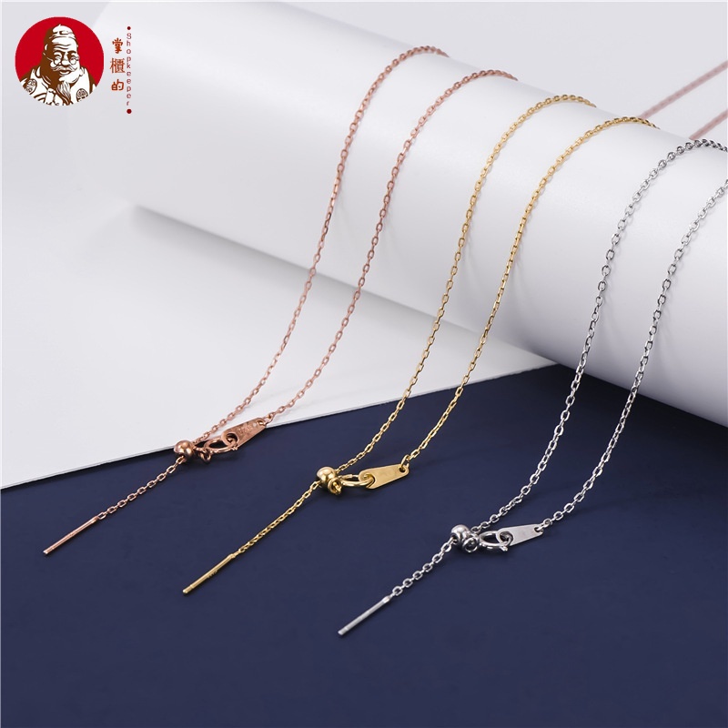 Hạt Xỏ Vòng Cổ Handmade Bằng Silicone Bạc Sterling S925 Hình Chữ Thập Có Thể Điều Chỉnh