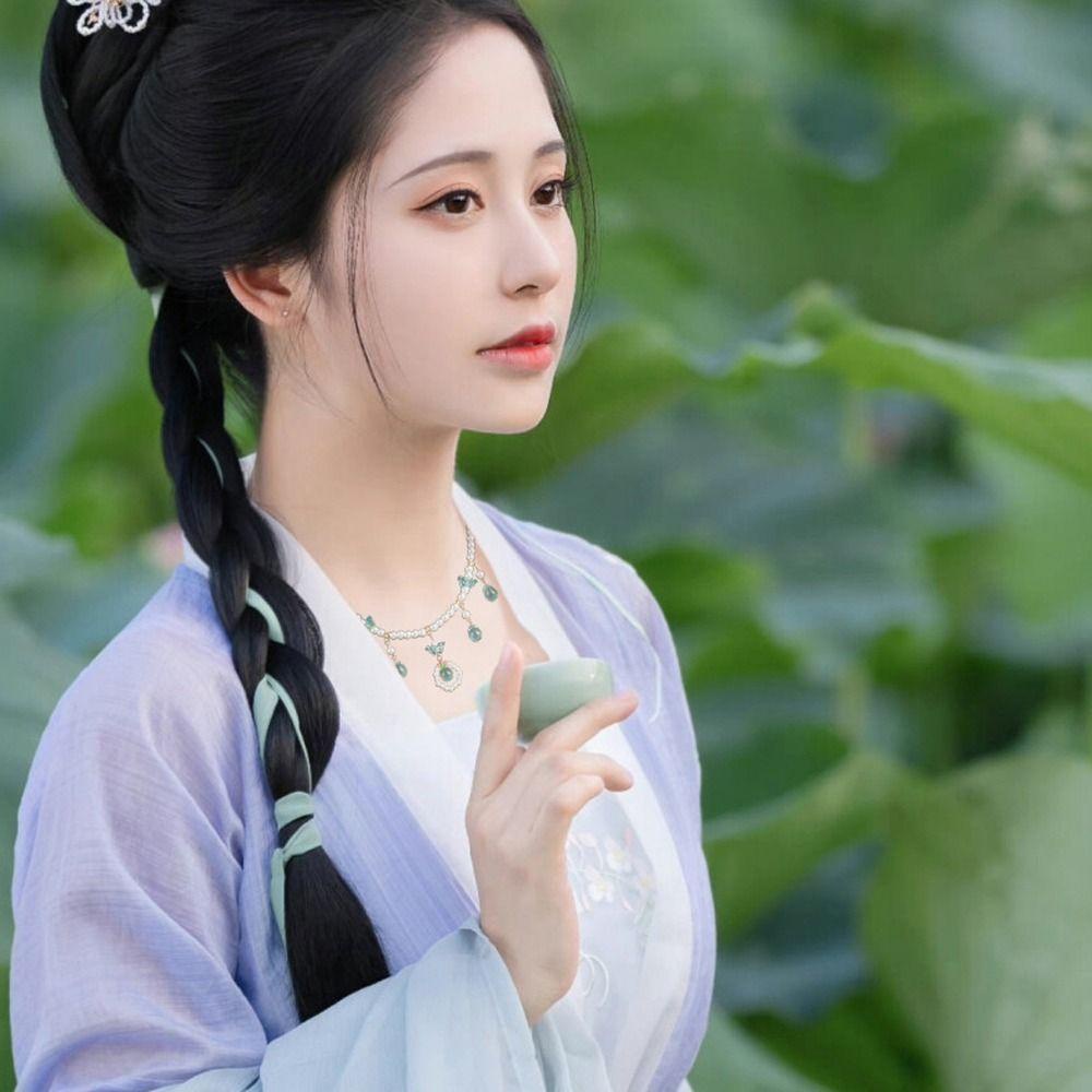 Dây Chuyền Mặt Hình Bướm Phong Cách Hanfu Ngọt Ngào Cho Nữ