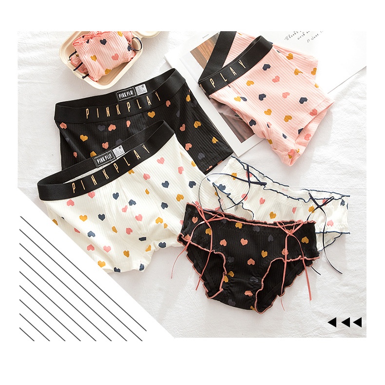 Quần Lót Đôi Couple Cao Cấp Hình Tim  Siêu Kute S82