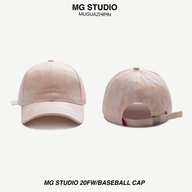Mũ Lưỡi Trai Unisex Loang Màu Thêu Chữ Make Paris Phong Cách Ulzzang Hàn Quốc