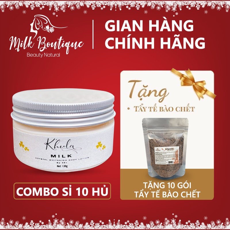 [Sỉ 10 Hũ ] Kem dưỡng trắng da body K'HULA MILK, hộp 130gr, không bết rít,ko lộ vân kem, hàng chính hãng