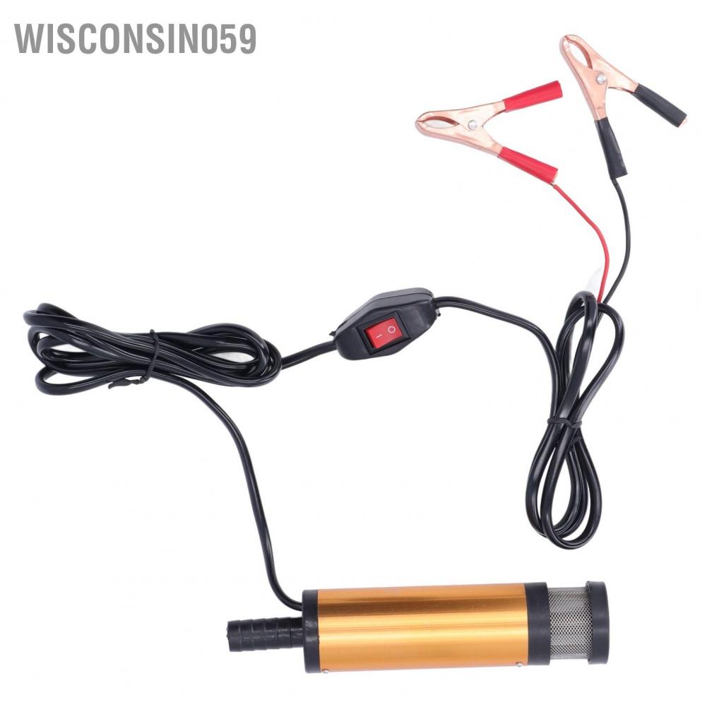 Wisconsin059 Máy bơm dầu Điện di động nhỏ với bộ lọc cho nhiên liệu nước chuyển động cơ diesel DC 12V 38mm