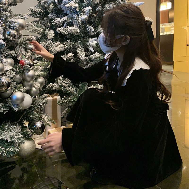 Váy babydoll Đầm Cổ Búp Bê Phong Cách Giáng Sinh Thời Trang Cho Nữ