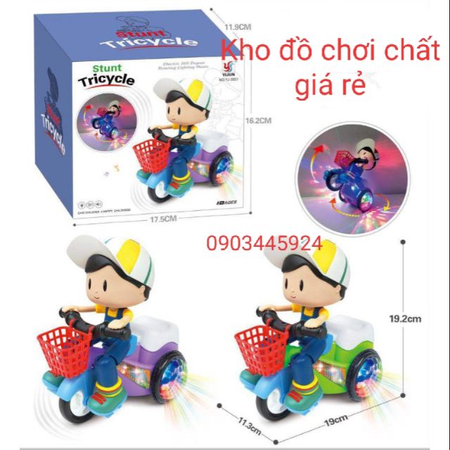 Đồ chơi em bé đi xe đạp xoay 360 độ có đèn Giá sỉ,có sẵn