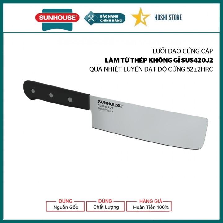 Dao thái xuất Nhật siêu sắc đa năng SUNHOUSE KS-KN165SS Dài 29.2 cm, chất lượng Nhật Bản, lưỡi dao sắc bén