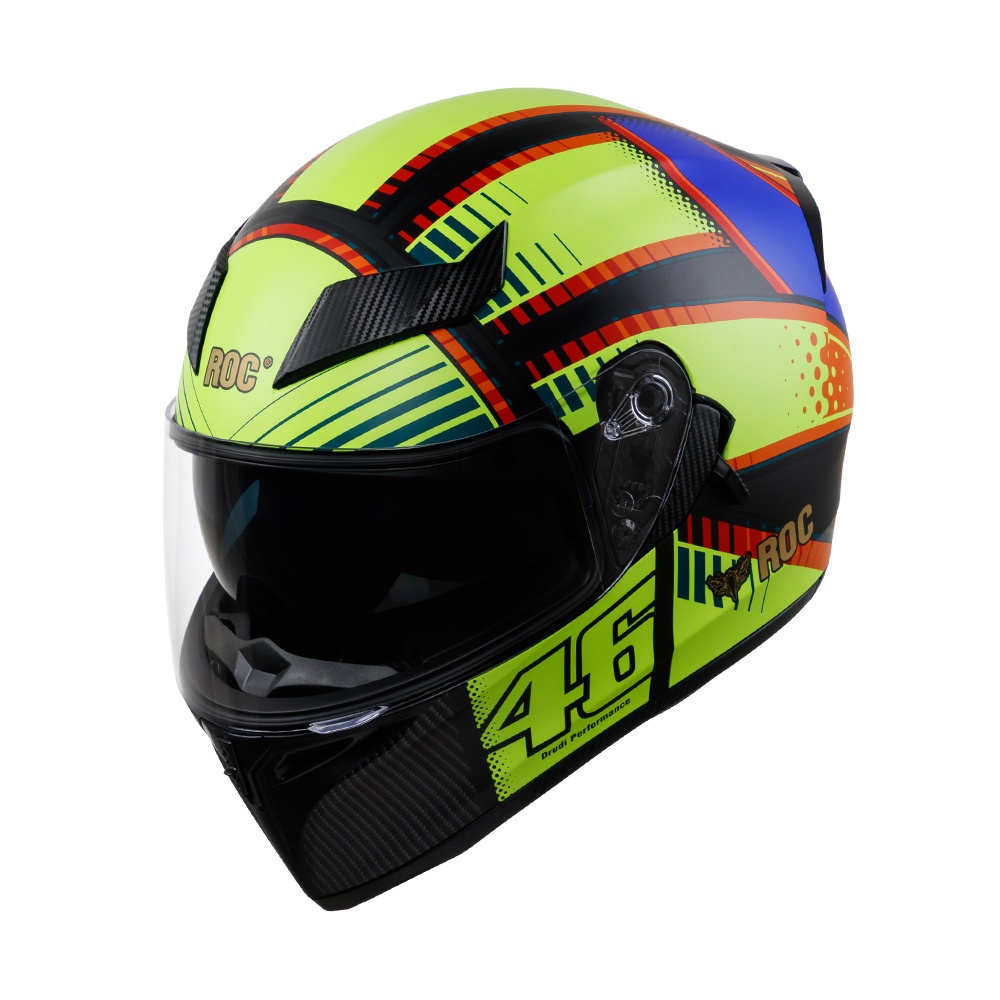 Nón Bảo Hiểm Fullface 2 Kính ROC - R05 Tem Hình Bảo Hành 24 Tháng (Tặng Khăn Trùm Ninja + Túi)