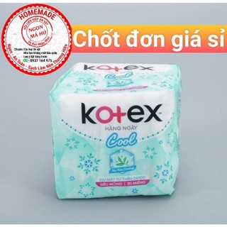 Kotex Hàng Ngày Cool Siêu Mềm Mỏng (20 Miếng/gói) tặng thêm 5 miếng)