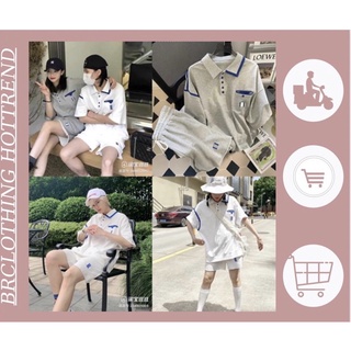 😜set đồ nữ,sét đồ áo kèm quần from rộng ulzzang 2 màu xám/be