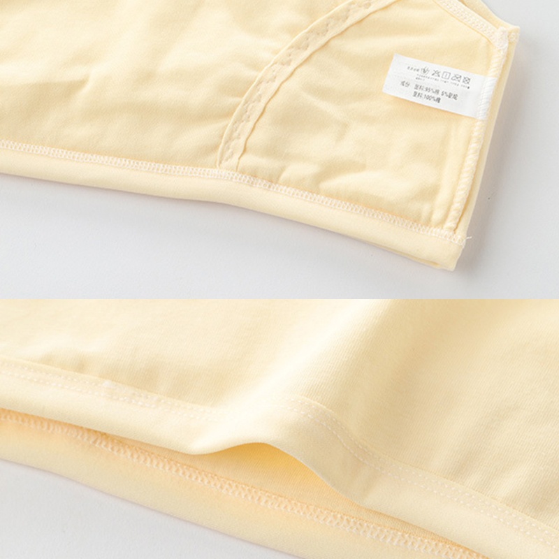 Youyo Áo lót vải cotton Hai Lớp Không Gọng Thắt Nơ Mini Màu Trơn Ngọt Ngào Cho Nữ Thanh Thiếu Niên B
