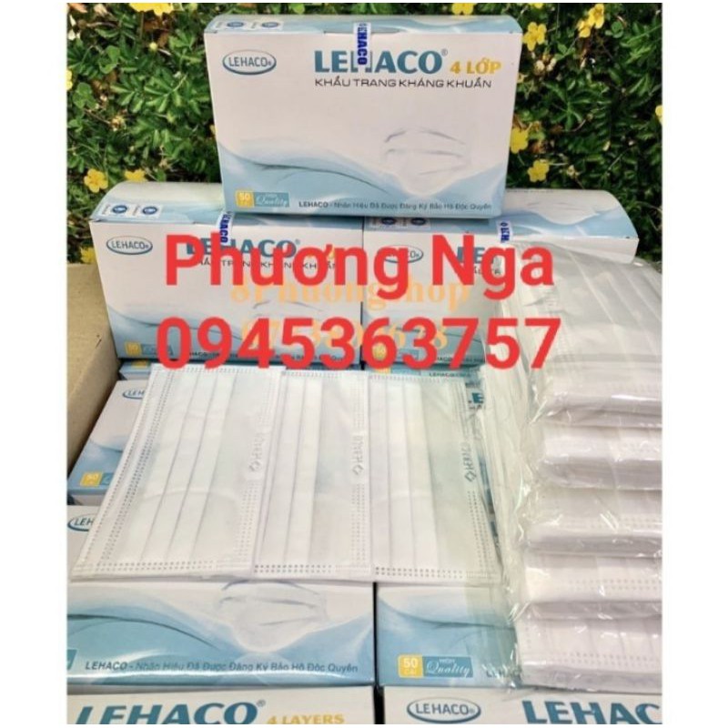 khẩu trang Lehaco 4 lớp hàng công ty chính hãng (có bốn màu xanh ,trắng ,xám ,hồng) | BigBuy360 - bigbuy360.vn