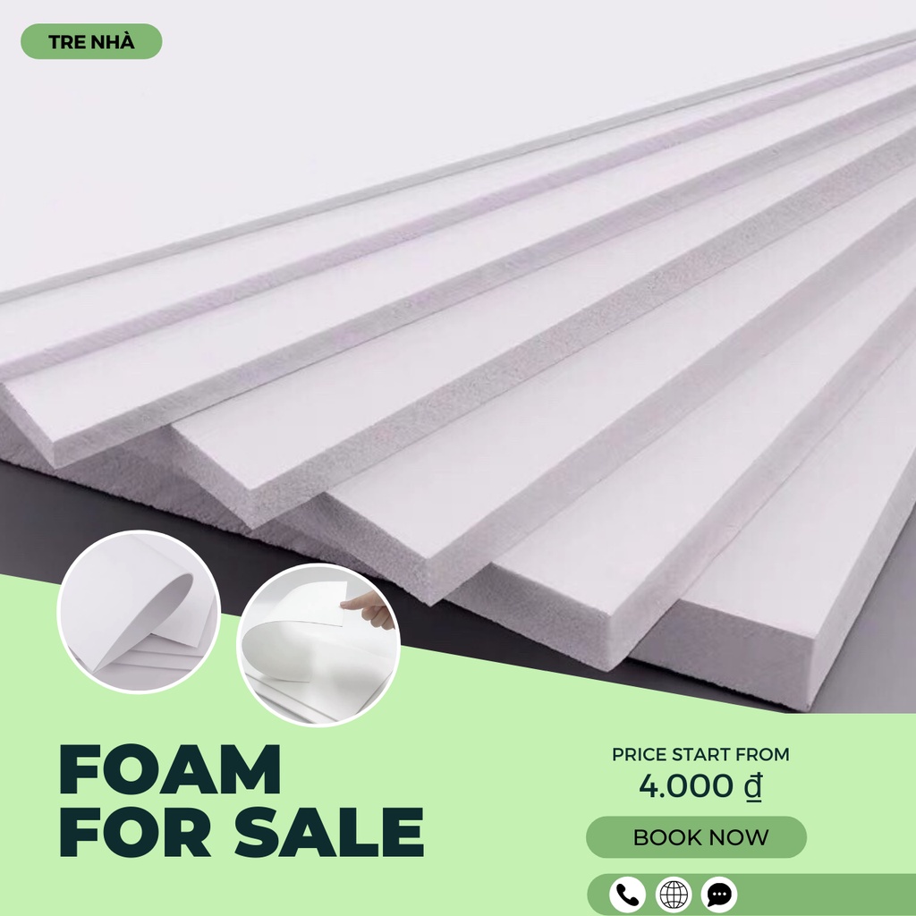 Bìa mô hình Foam A0, A1, A2, A3, A4, A5 (2mm, 3mm, 5mm, 8mm, 10mm) loại đẹp chuyên dụng làm mô hình