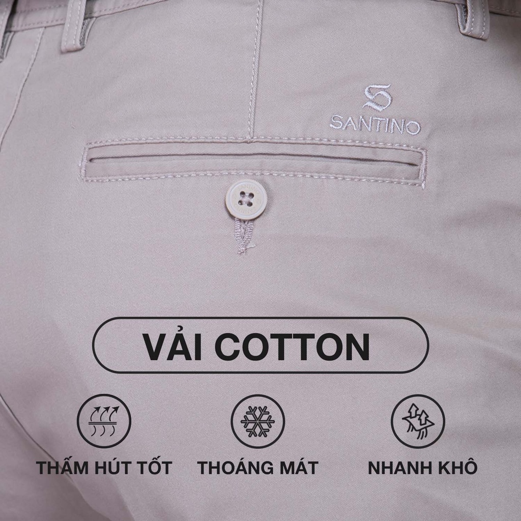 Quần Kaki Nam SANTINO Chuẩn Phom, Chất Liệu Cotton Kaki Cao Cấp Co Giãn, Trẻ Trung K616