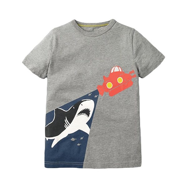Áo hè cotton bé trai Little Maven cá phát quang 51629 cho bé trai 2-7t - Little Maven Official store