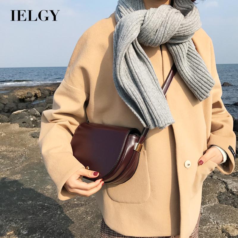 IELGY Túi đeo chéo IELGY bằng da PU ba chiều phong cách cổ điển dành cho nữ