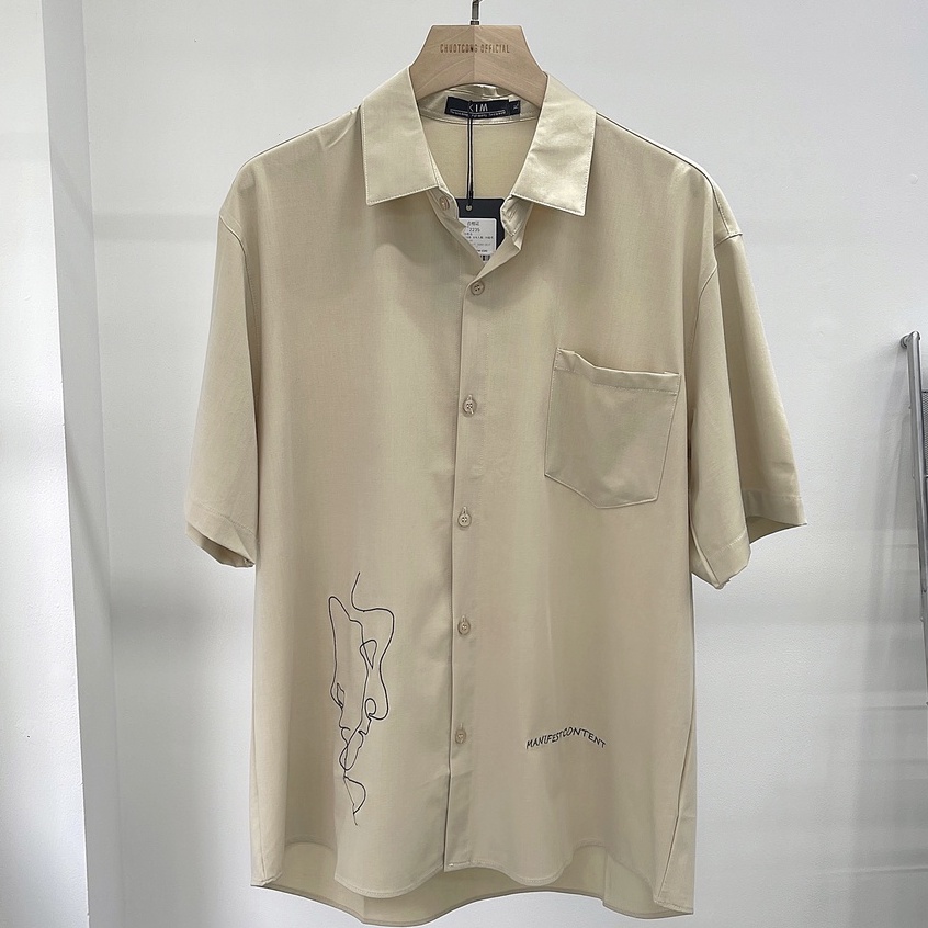 ÁO SƠMI HOẠ TIẾT 2235 CHUOTCONG OFFICIAL (Trắng,Đen,Kem)