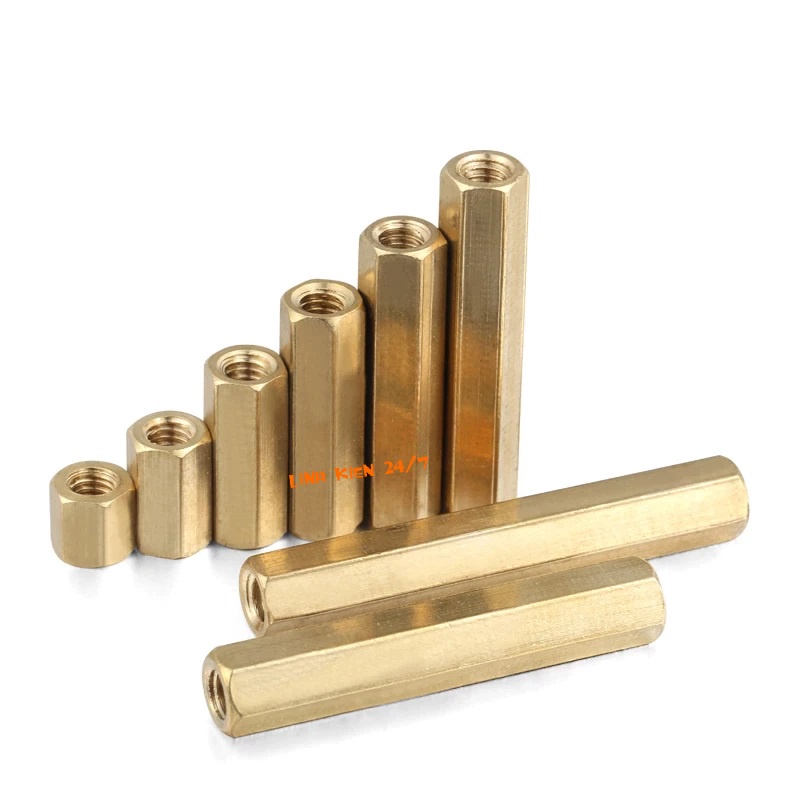 Bộ 10 Trụ Đồng, Cọc Đồng Lục Giác Cái Cái M3 - 5mm, 7mm, 10mm, 15mm, 20mm, 25mm, 30mm