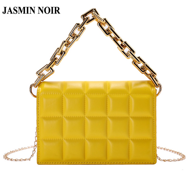 Túi Đeo JASMIN NOIR Chéo Da Pu Họa Tiết Kẻ Sọc Phối Dây Xích Thời Trang Cho Nữ