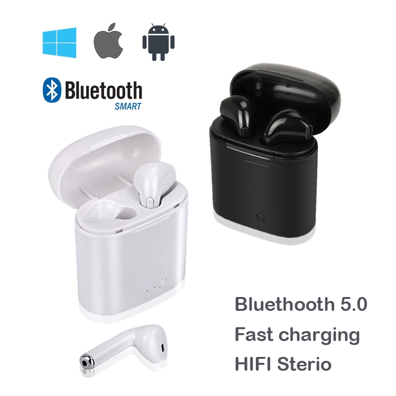 Tai nghe bluetooth ko dâyv Set tai nghe thể thao ko dây Bluetooth V5.0 Tws I7S cho tá