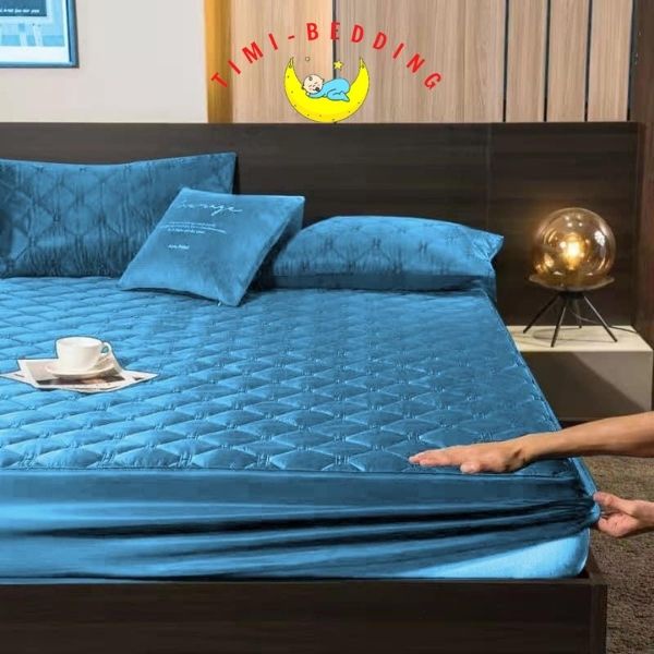 Bộ ga gối lụa chun trần chữ H cao cấp, sang trọng và mát mẻ - Ga chun trần - Timibedding