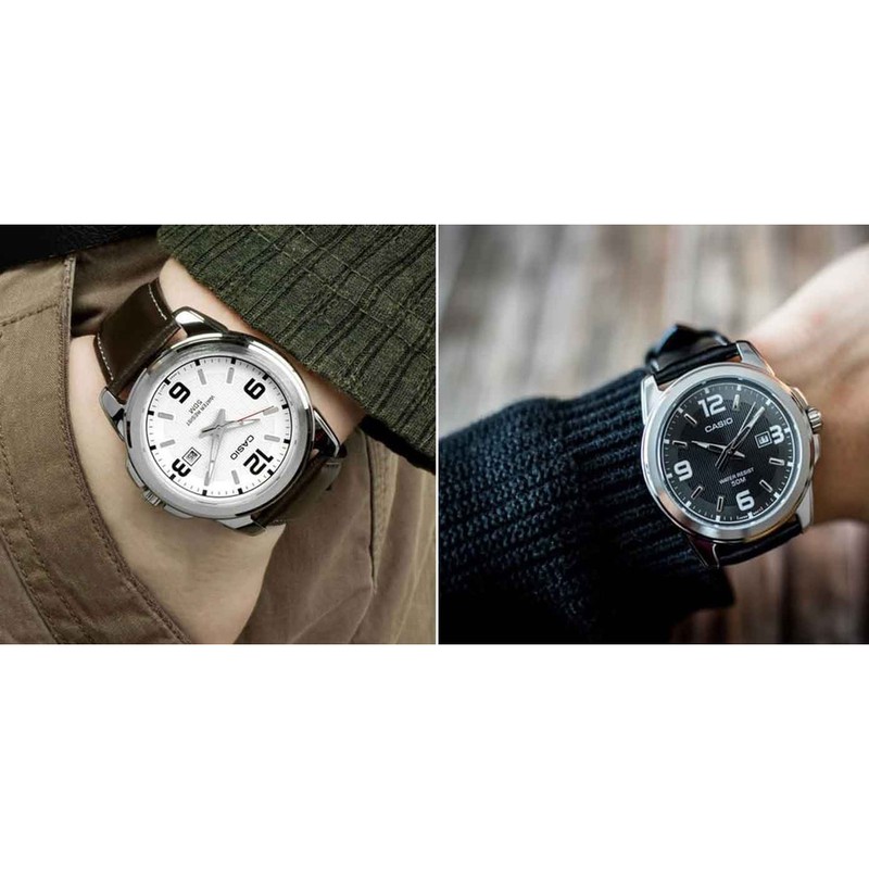 Đồng hồ nam dây da Casio chính hãng Anh Khuê MTP-1314L-8AVDF