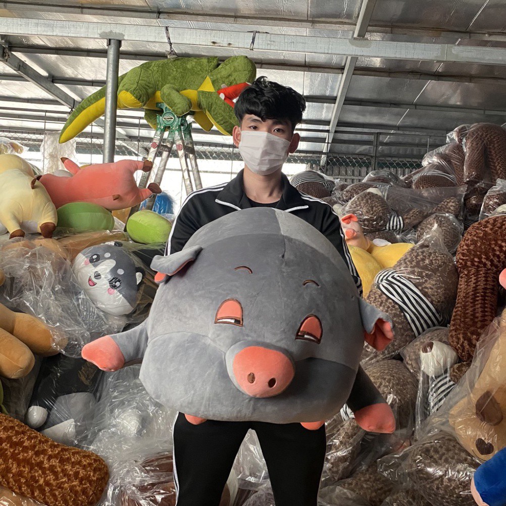 Gấu Bông to Gối Ôm Heo Lợn 75cm - 1m .Thú Nhồi Bông phê cần lim dim Siêu to khổng lồ béo ú đáng yêu ngộ nghĩnh