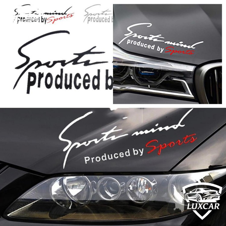 Tem trang trí ô tô Sport Mind produced by Sports | Tem LUXCAR dán nắp Capo