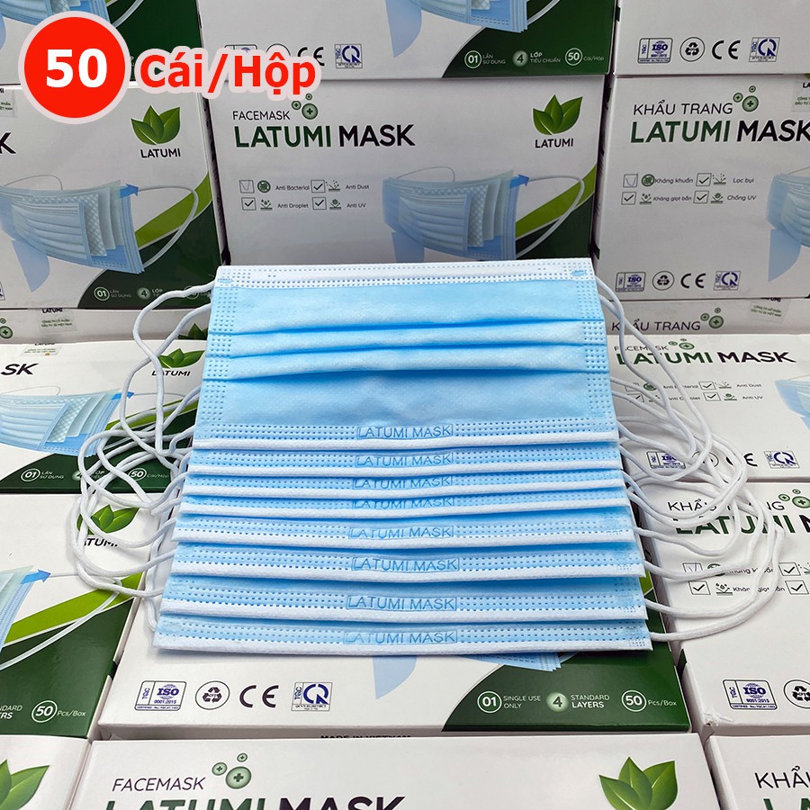 [SALE SỐC] Khẩu Trang Y Tế 4 Lớp Combo 2 Hộp LATUMI Kháng Khuẩn,Siêu Dày nino.shop06 | BigBuy360 - bigbuy360.vn