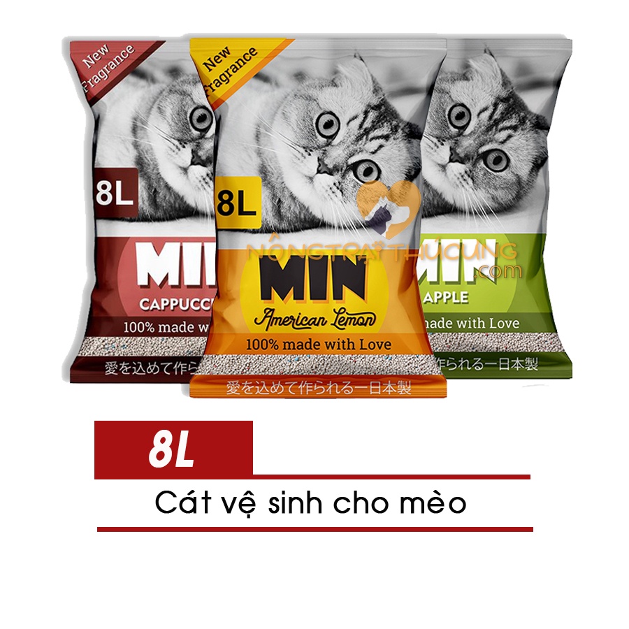 Cát Vệ Sinh Vệ Sinh Cho Mèo – Cát Min 8L  - Vón Cục Tốt - Khử Mùi Tốt