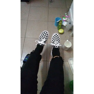 G1[SẴN 38] Giày ulzzang basic kẻ caro đen trắng (ảnh thật ở cuối)