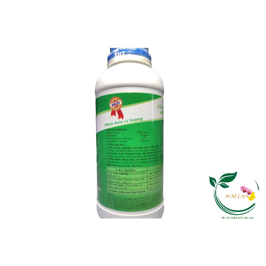 Phân Bón Vi Lượng Nano Đồng (Cu) Aht - #074 500ml