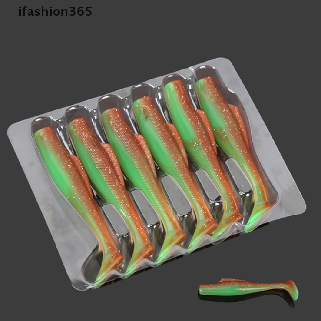 6 mồi câu bằng cao su TPR silicone mềm 8 cm kiểu bơi như thật VN