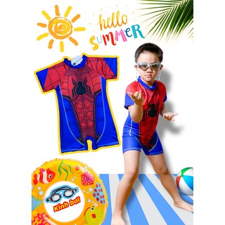 Đồ bơi trẻ em siêu nhân nhện tặng kèm kính bơi