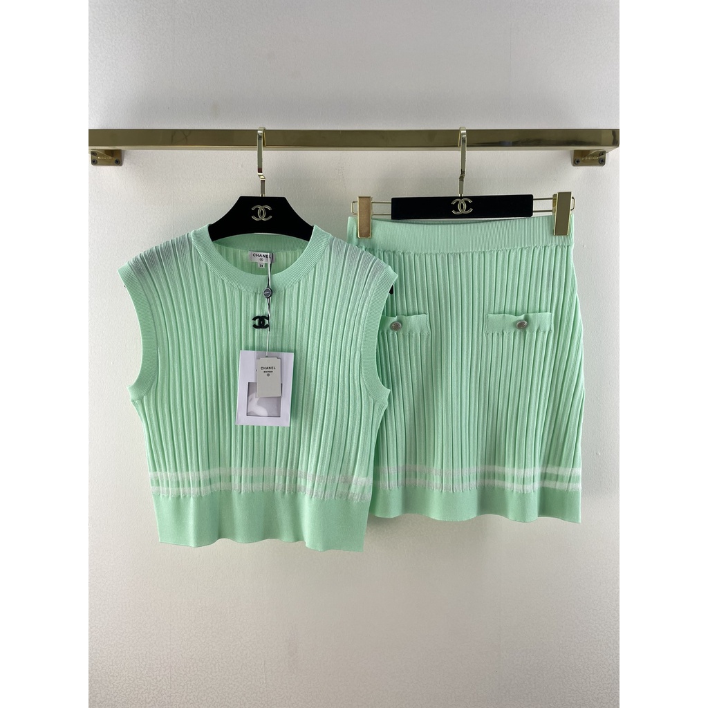 Set váy cao cấp 𝘾𝙝𝙖𝙣𝙚𝙡 𝘾𝙝𝙖𝙣n𝙚𝙡 CN màu sắc tươi sáng, trẻ trung tôn dáng