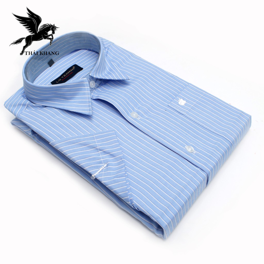 áo sơ mi nam ngắn tay sọc caro CAO CẤP form regular loại sơ mi công sở vải cotton đẹp #8