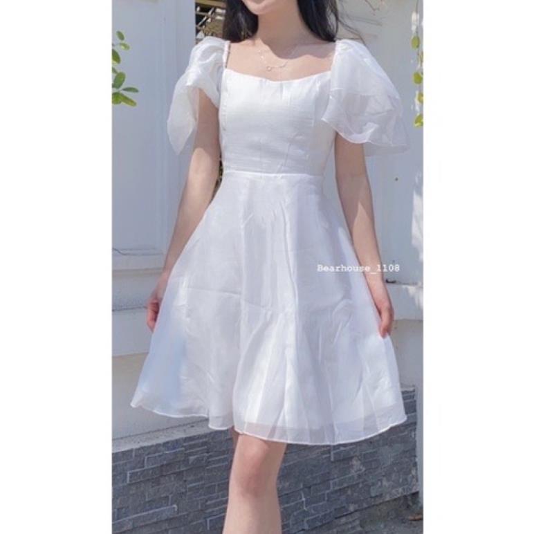 [SIÊU HOT] Đầm Baby Doll Bánh Bèo Vai Phồng 2 Lớp Chất Voan mềm, Váy Công Chúa Chụp Kỷ Yếu, Đi Chơi, Dự Tiệc Bồng Xinh