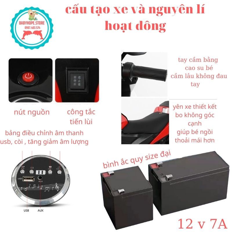 xe máy điện cho bé - xe máy điện trẻ em R3