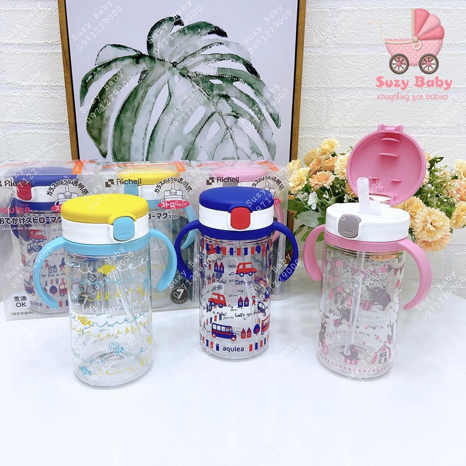 Cốc ống hút Richell Nhật Bản
