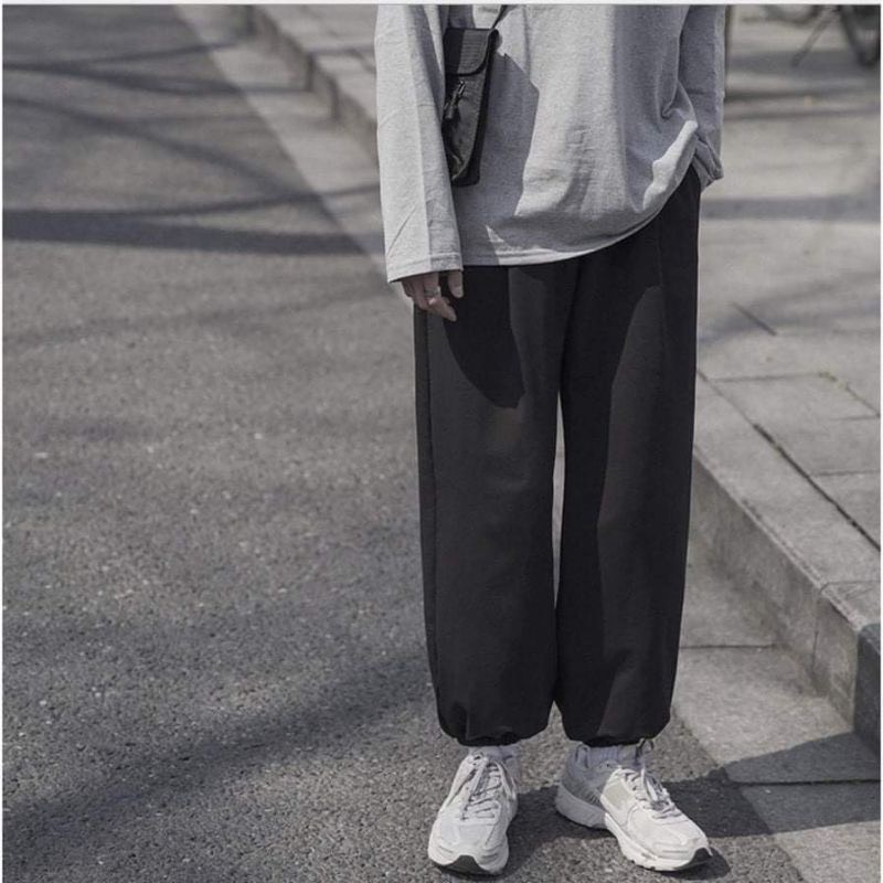 Quần Jogger Quần bom chun Ống rộng đủ màu chất bo tăm dày dặn nam nữ mặc ok UNISEX