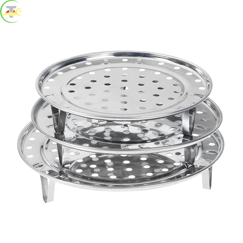 Giá Hấp Bánh Bao Hình Tròn Bằng Thép Không Gỉ Kèm Chân Đế Tháo Rời Tiện Dụng Cho Nhà Bếp