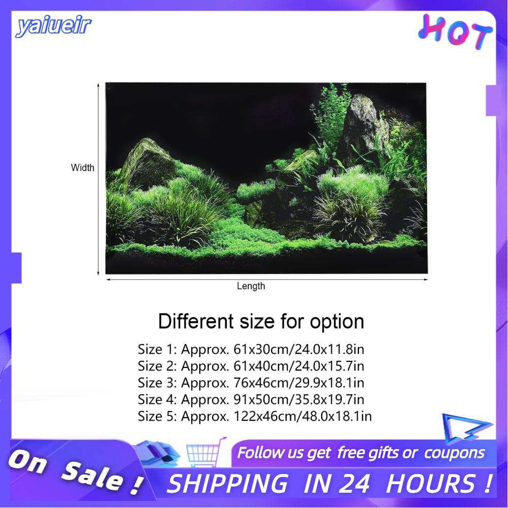 Yaiueir Aquarium Fish Tank Seafloor Water Grass Background Decoration Painting PVC Sticker