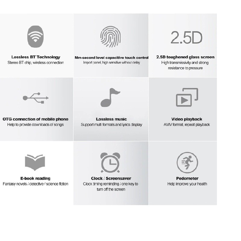 Máy Nghe Nhạc Ruizu X16: MP3 HiFi Thể Thao Bluetooth - Bộ Nhớ Trong 8GB