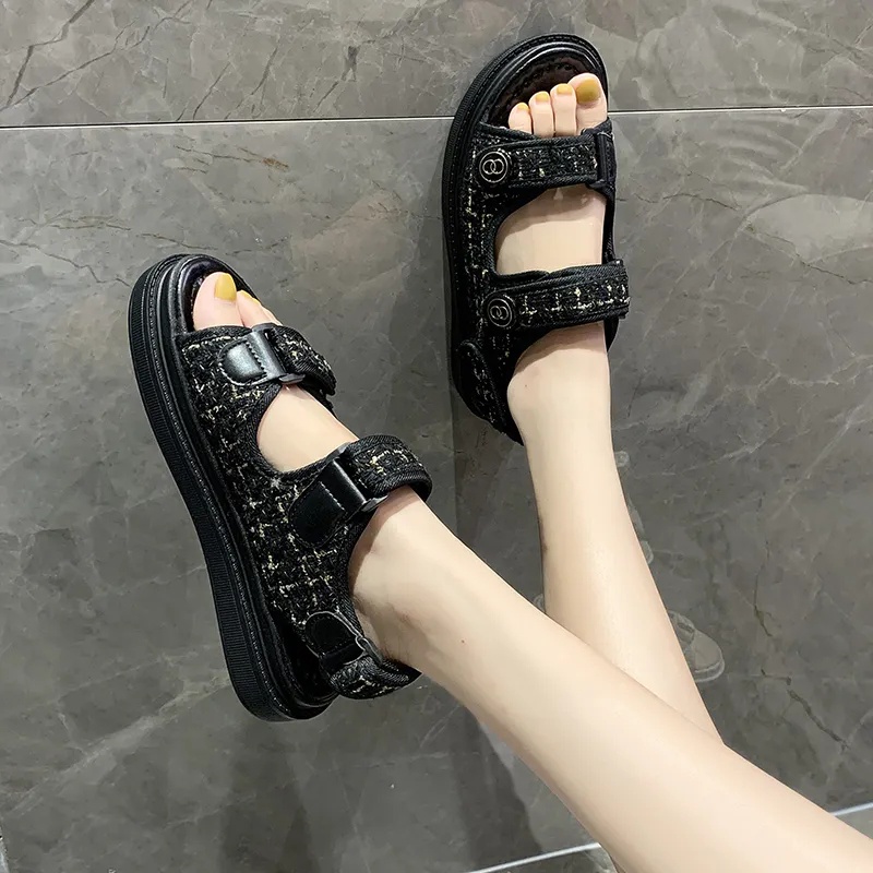 Dép đế dày dép đế cao Giày Sandal Đế Dày Phong Cách La Mã Thời Trang Mùa Hè Hàng Mới Dành Cho Học Sinh