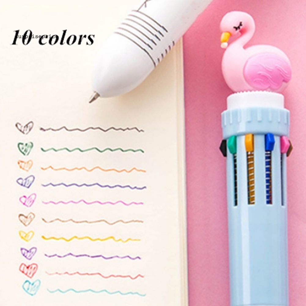 Bút Bi Hình Chim Hồng Hạc 3D 0.5mm 10 Trong 1