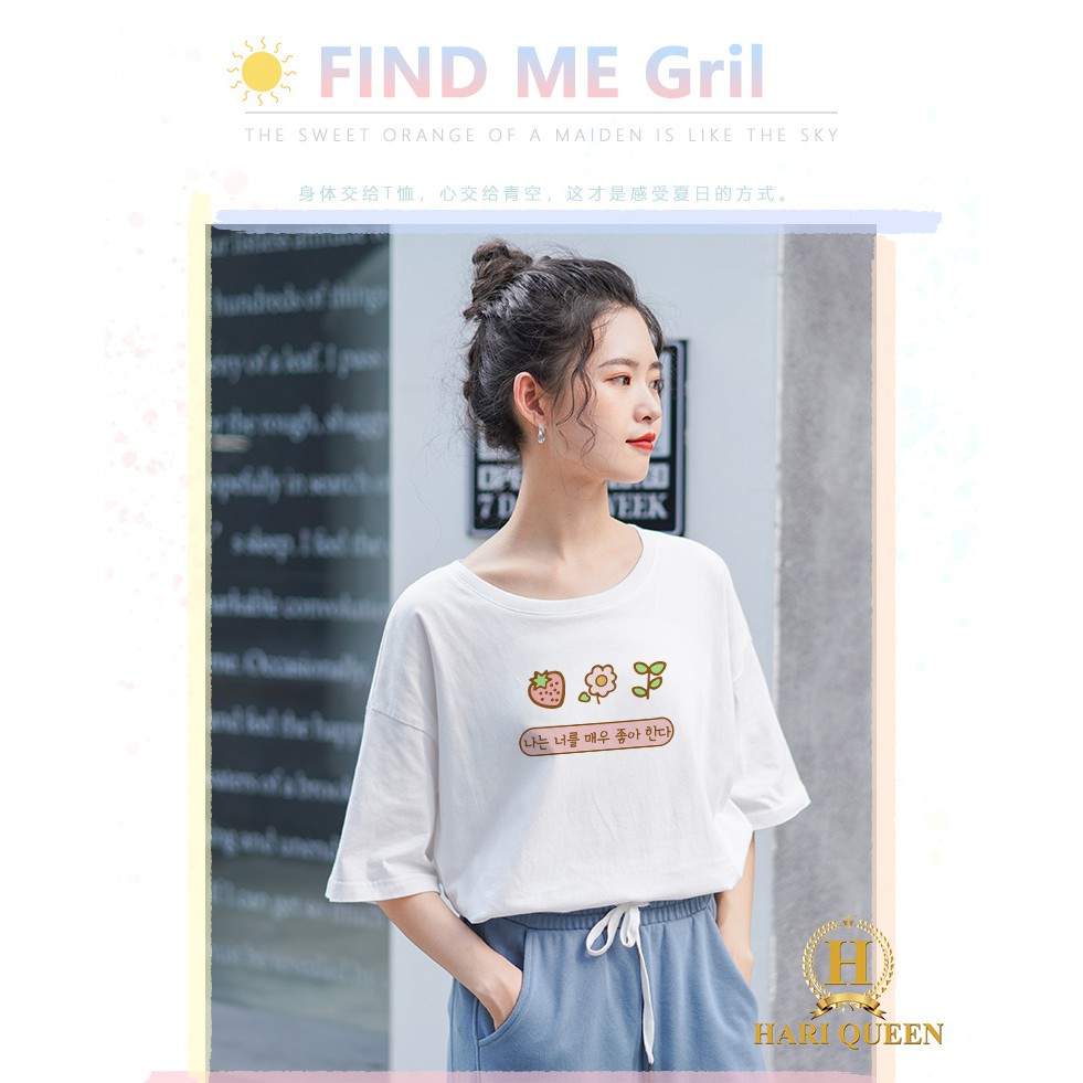 Áo phông dâu tây hoa lá HARI0320