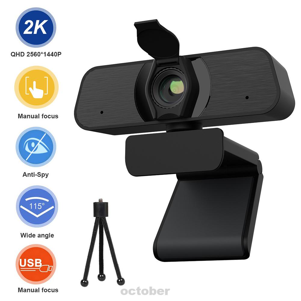 Webcam giảm tiếng ồn tích hợp mic 2K HD USB