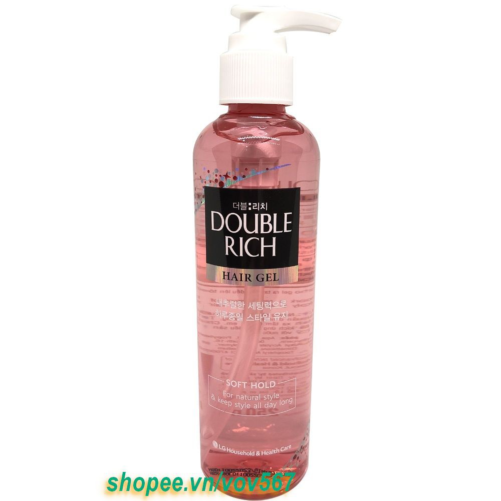 Gel Tạo Kiểu Và Giữ Nếp Tự Nhiên 250ml Double Rich Sorf Hold Chính Hãng.