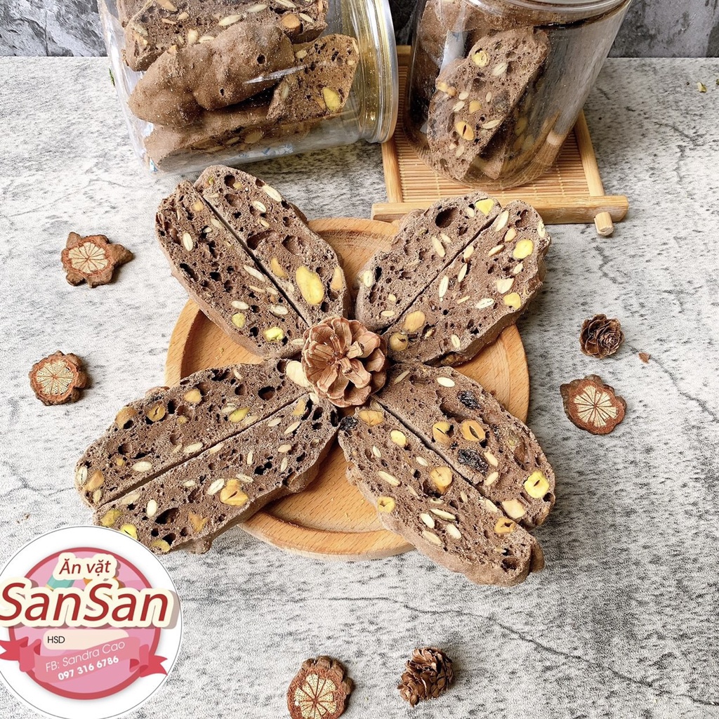 Bánh BISCOTTI 3 vị 250gr SanSan - bánh ăn kiêng giảm cân không đường | BigBuy360 - bigbuy360.vn