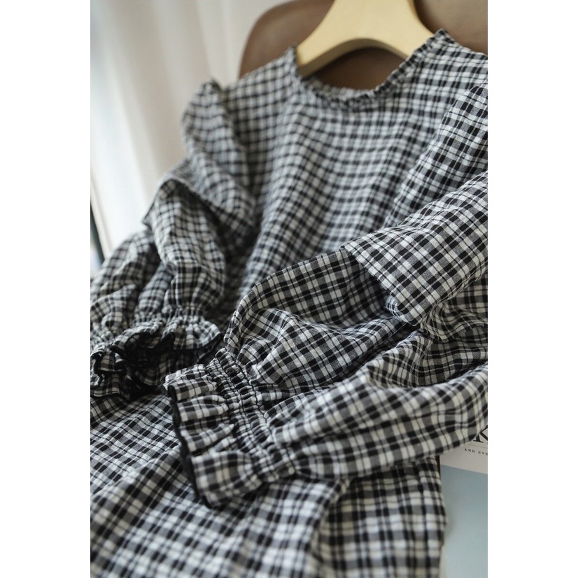Áo Sơ Mi Chiffon Tay Lửng Họa Tiết Kẻ Sọc Thời Trang 2022 Sang Trọng Cho Nữ